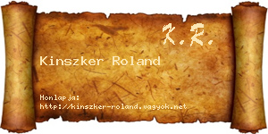 Kinszker Roland névjegykártya